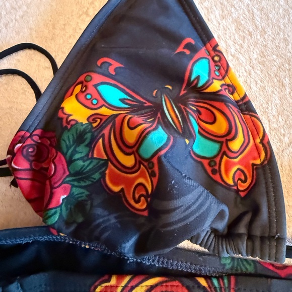 Target Black Bikini with Butterfly and Skull Design - Picture 5 of 14